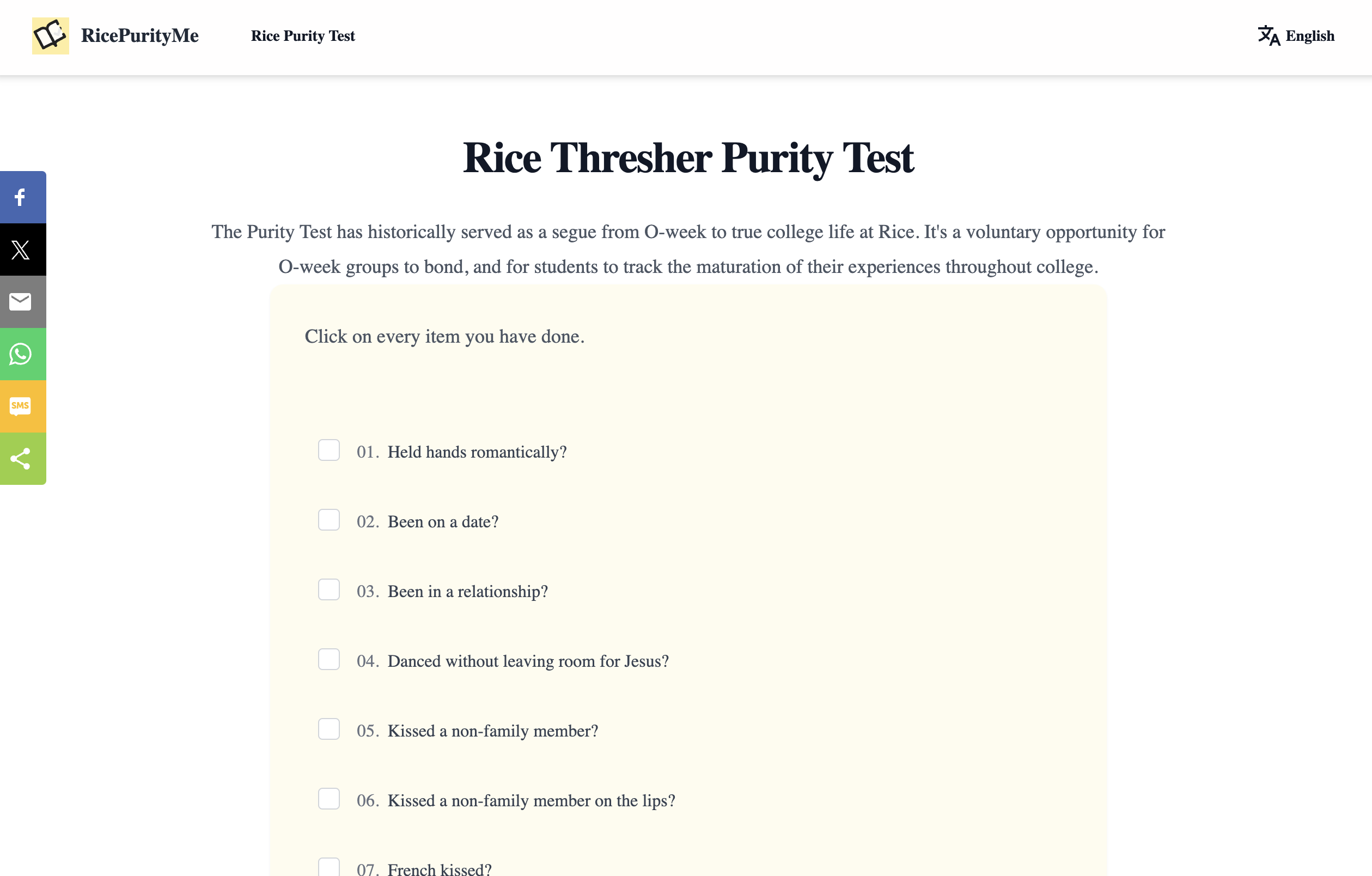 Test di purezza del riso - Valutare l'innocenza ed esperienze di vita media 1