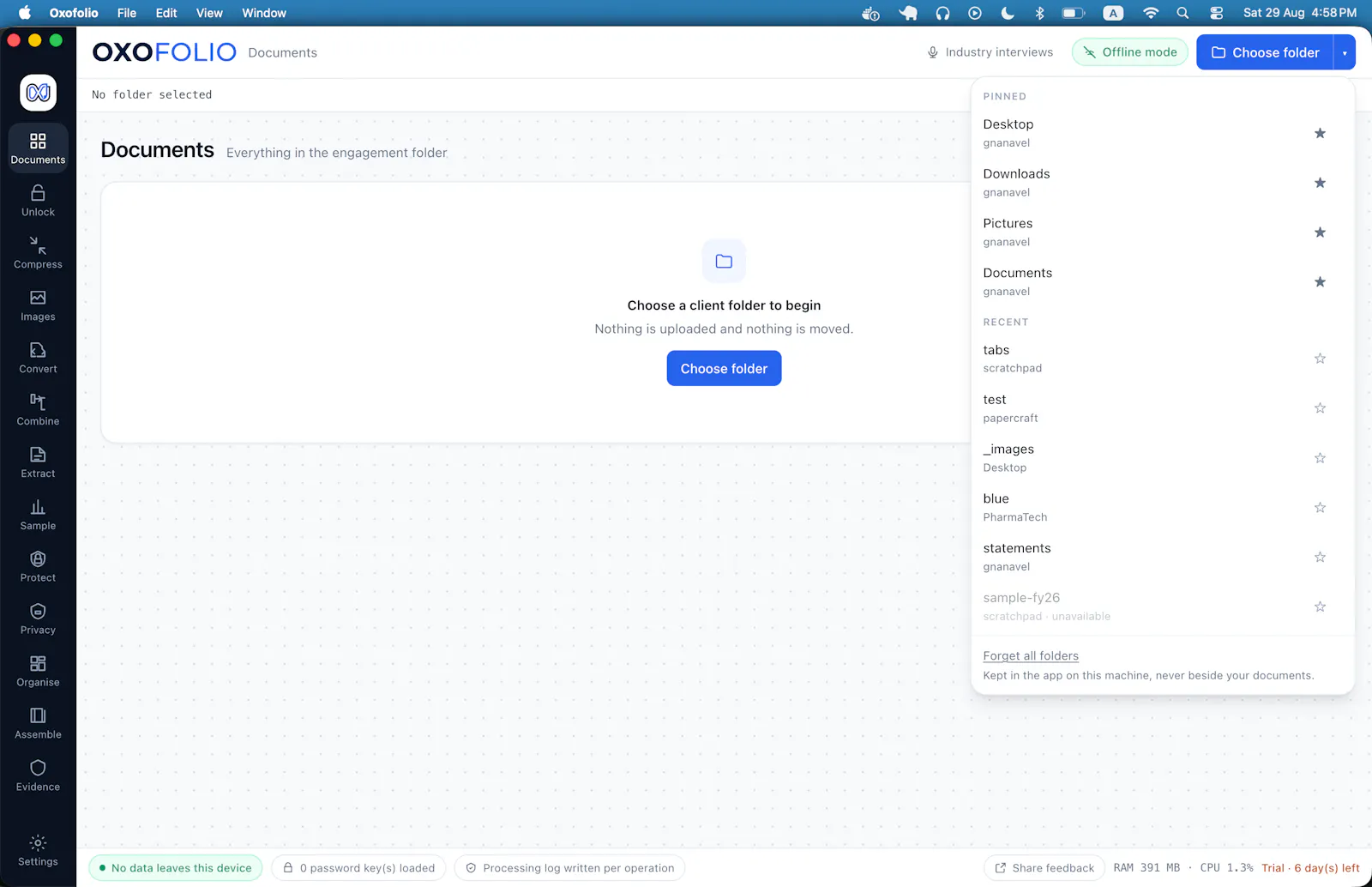 Oxofolio screenshot 2