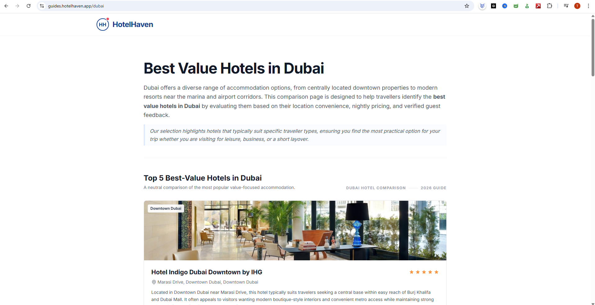 HotelHaven - Screenshot 3 showing product features and functionality