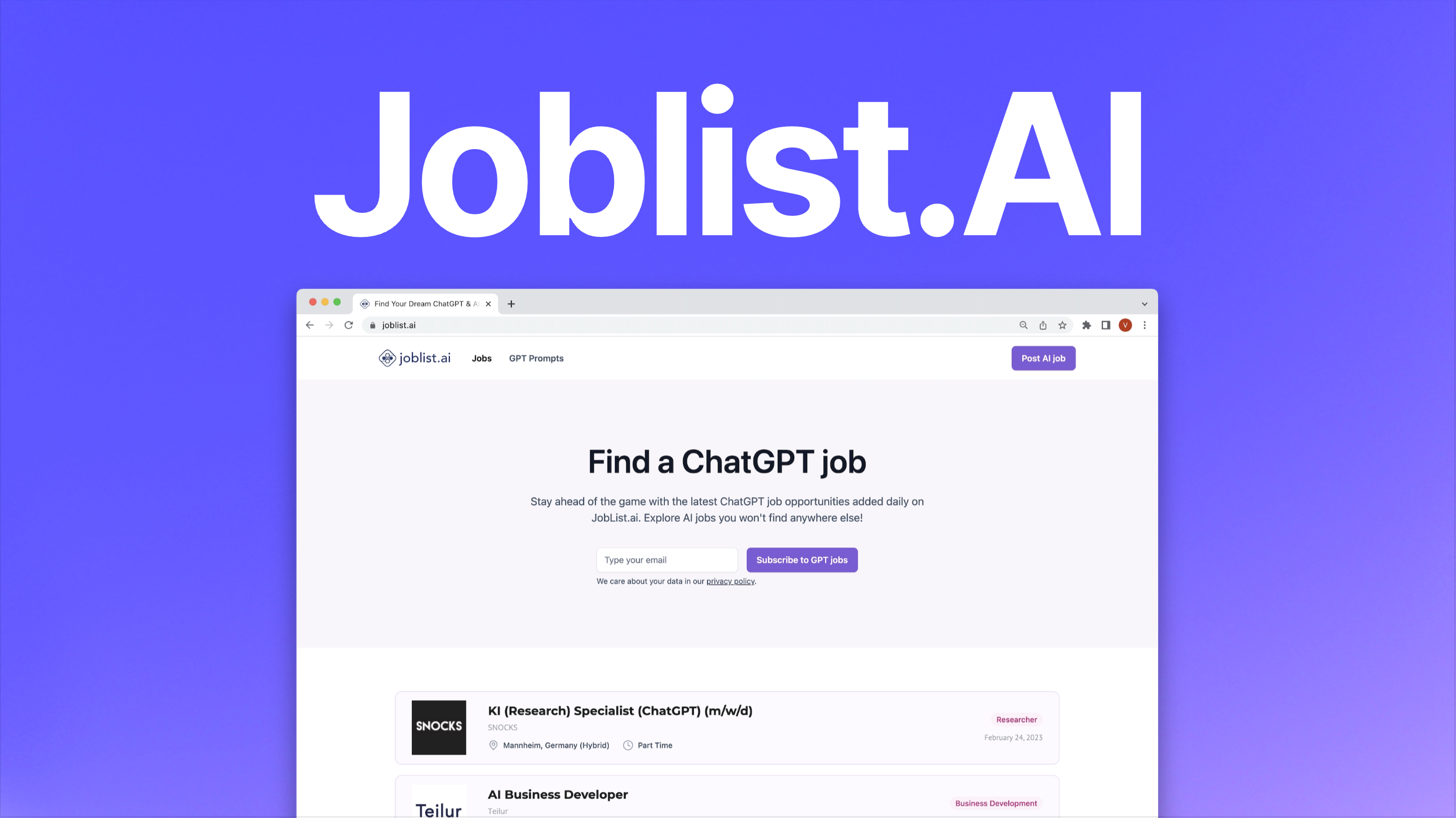 Joblist.AI - 找到独家CHATGPT AI工作机会媒体1