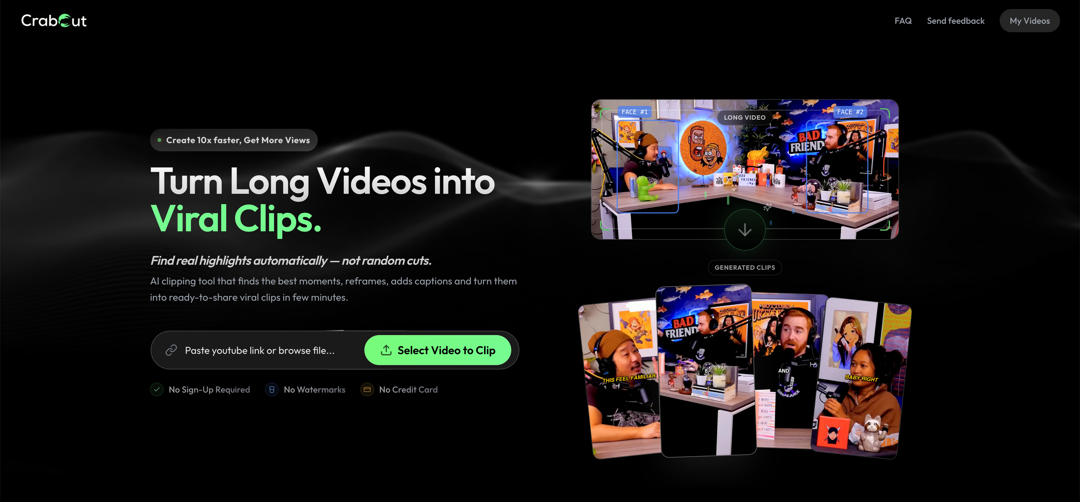 CrabCut - AI Video Clipping Free Tool gallery image