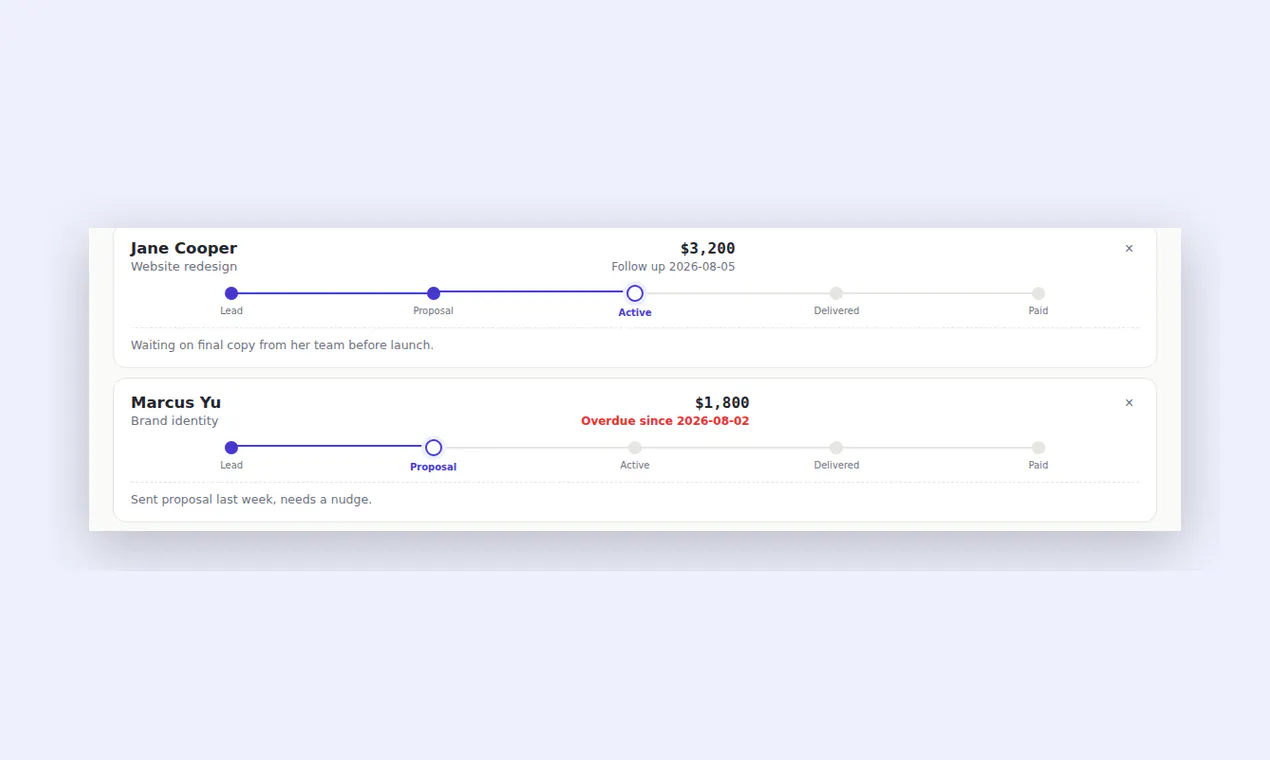 Freelance Client & Project Tracker gallery image