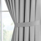 Light Grey Blackout Eyelet Curtains gallery image