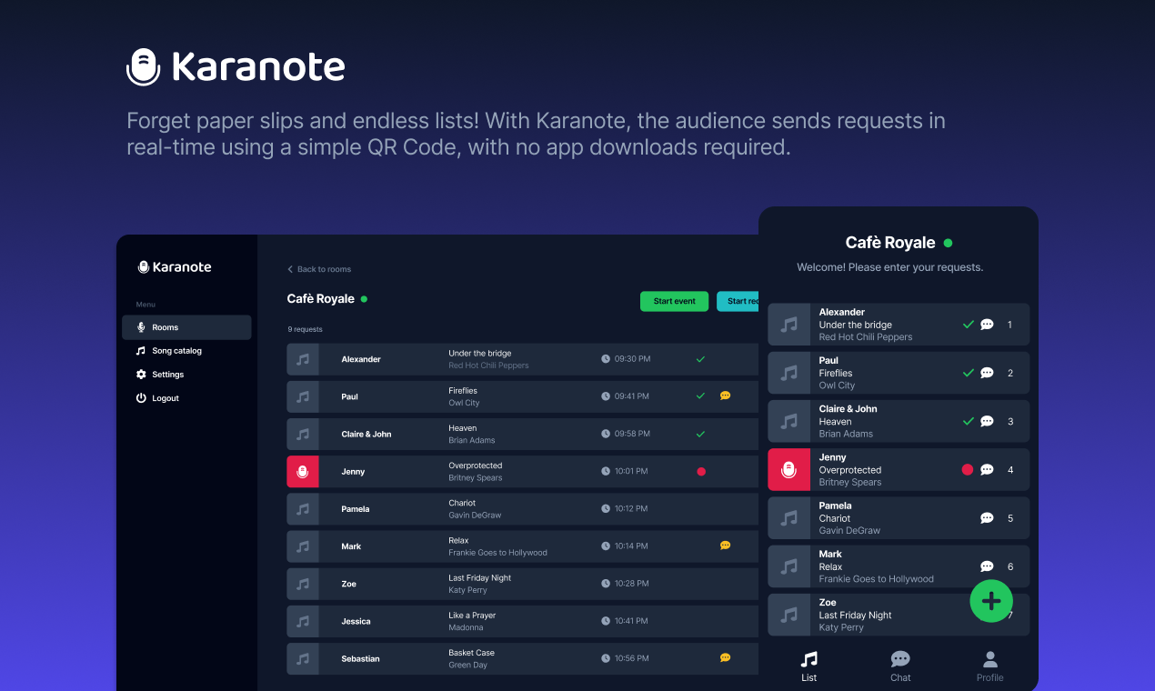 Karnote - Il futuro del karaoke: richieste intelligenti, zero aspetti media 1