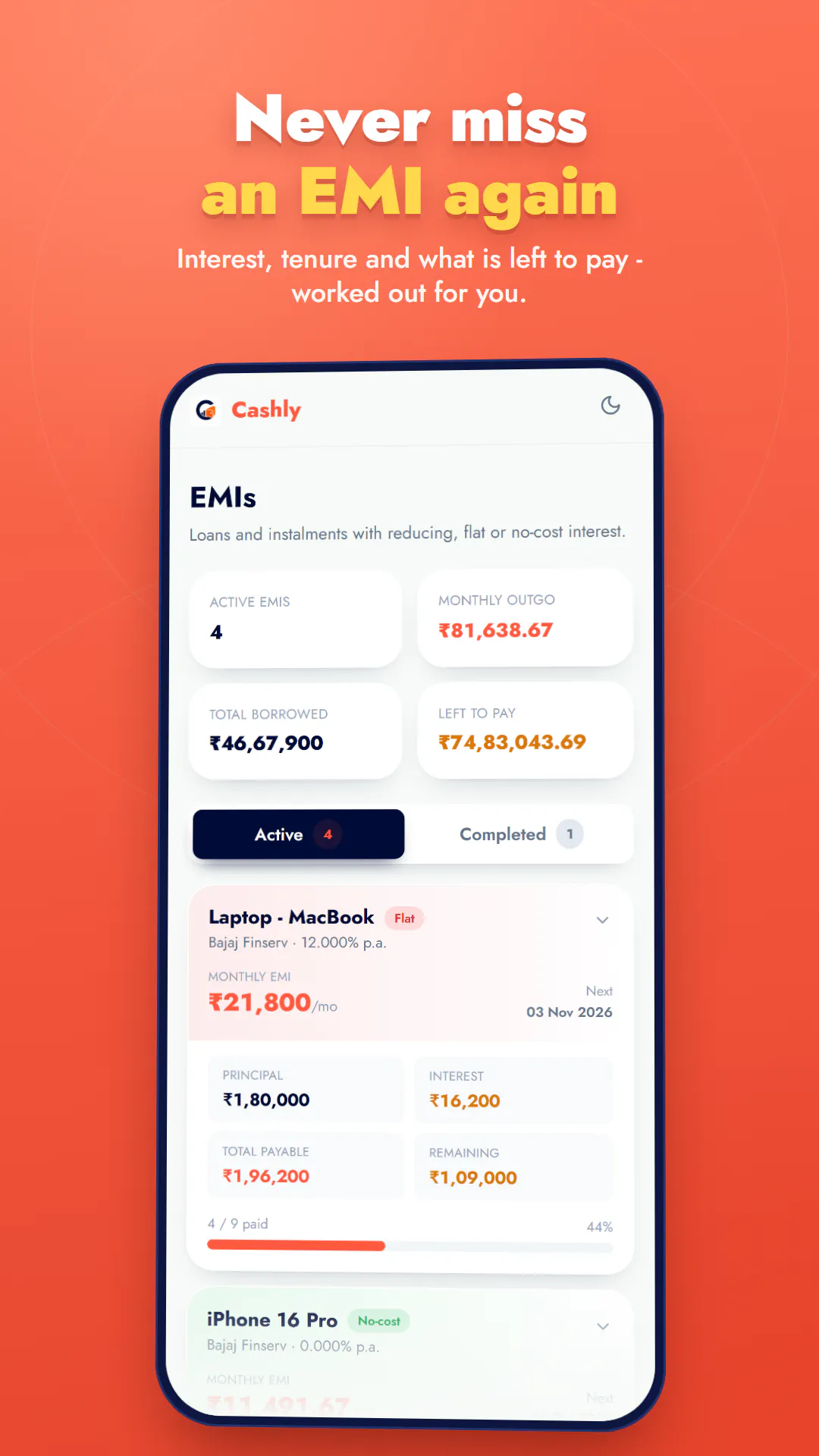 Cashly: Expense, EMI & Debt gallery image