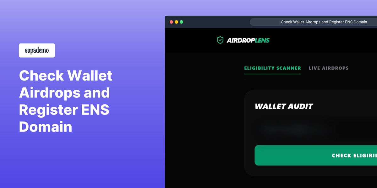 AirdropLens - Main product screenshot demonstrating key features and user interface