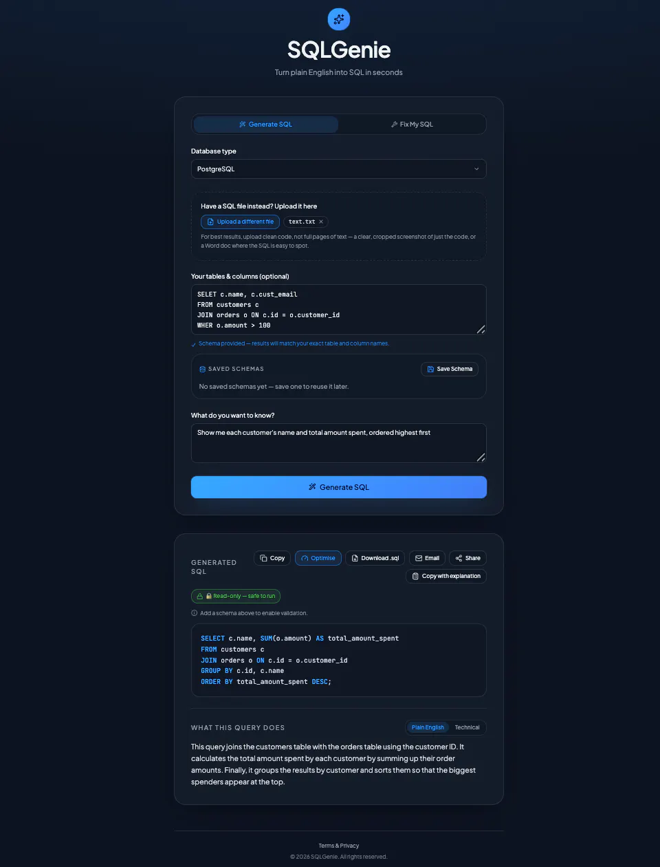 SQLGenie gallery image