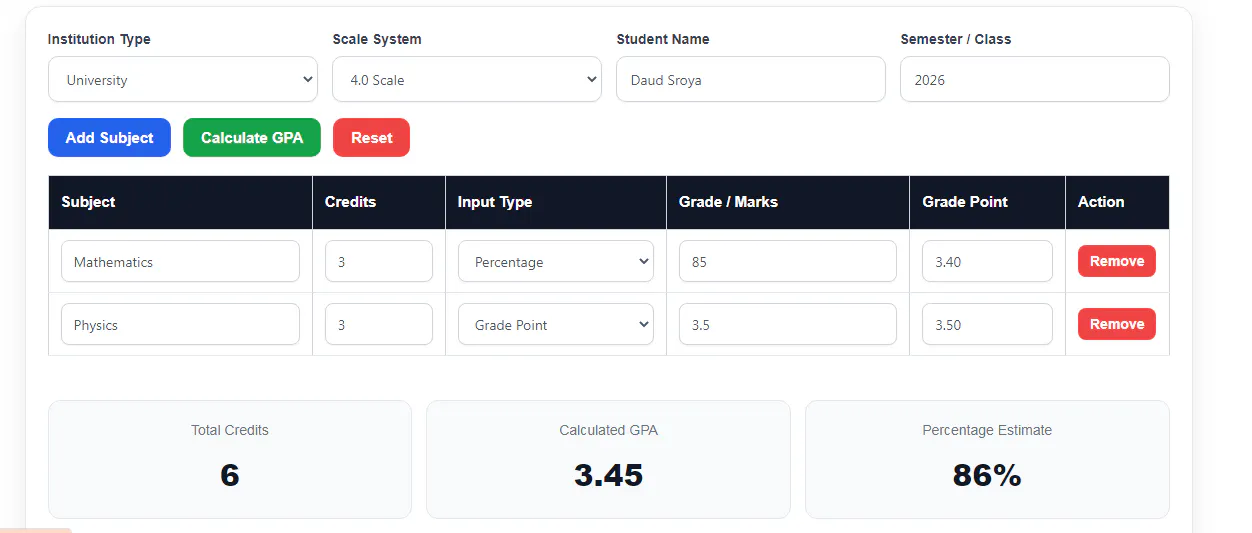 GPA Calculator gallery image