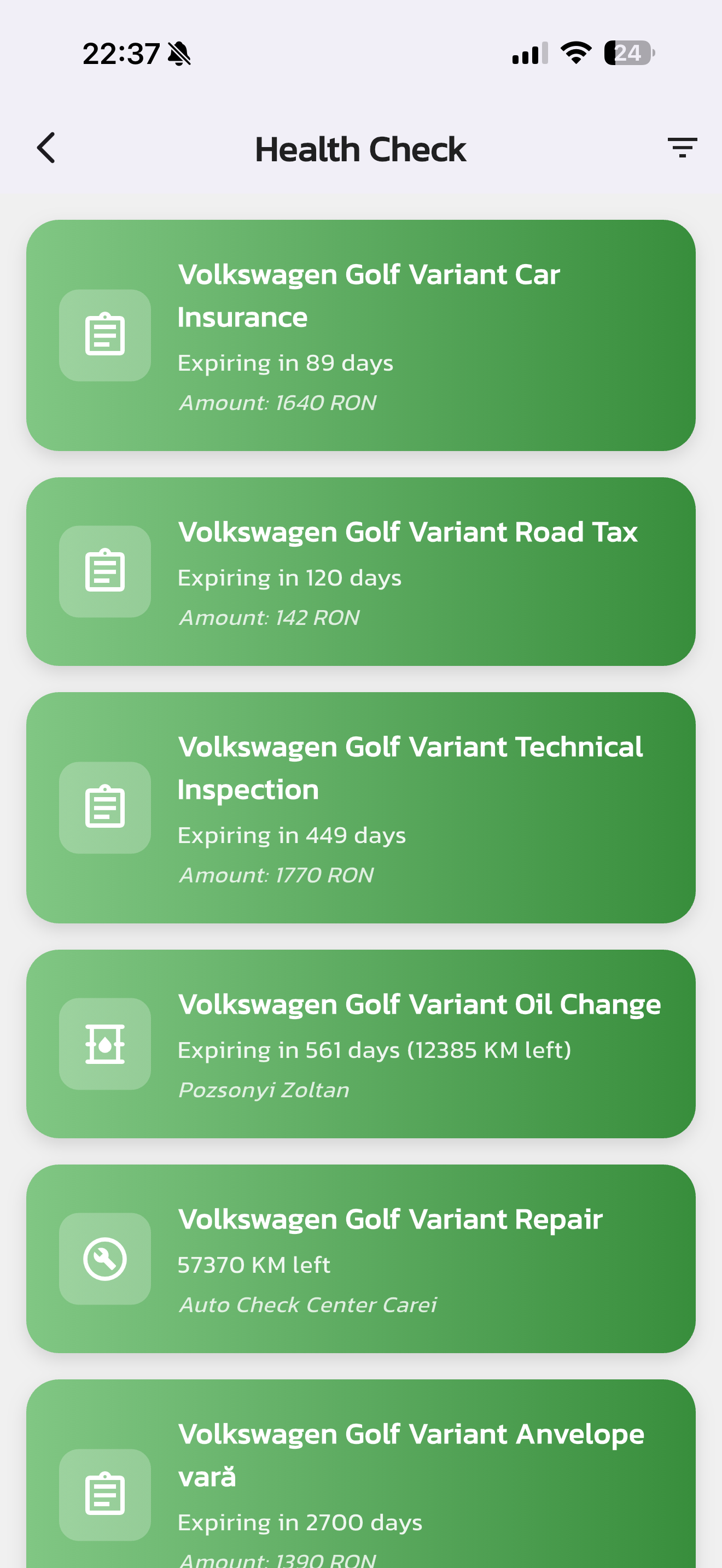 My Car Manager Pro - Screenshot 5 showing product features and functionality
