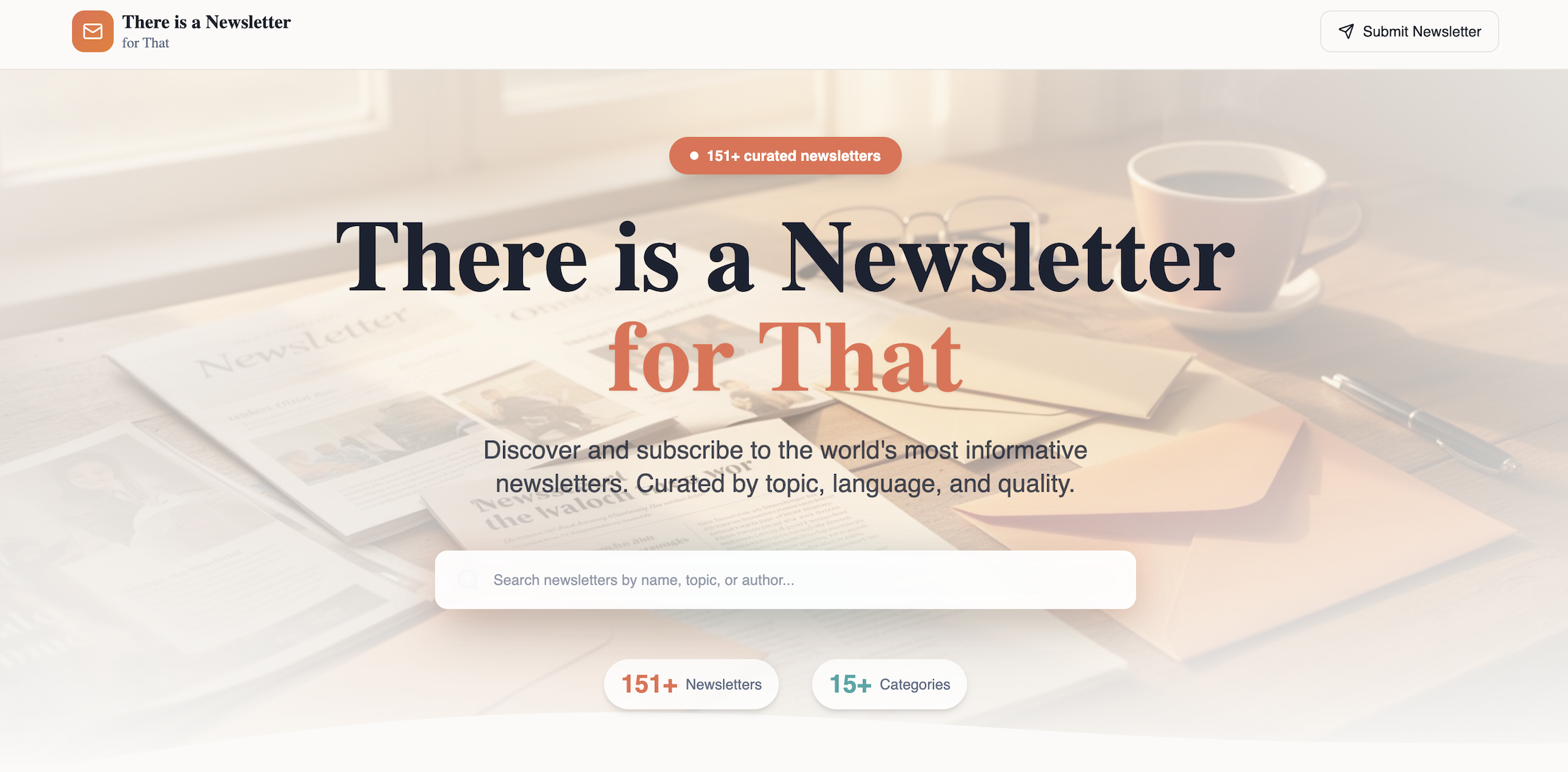 There is a Newsletter for That - Screenshot 2 showing product features and functionality