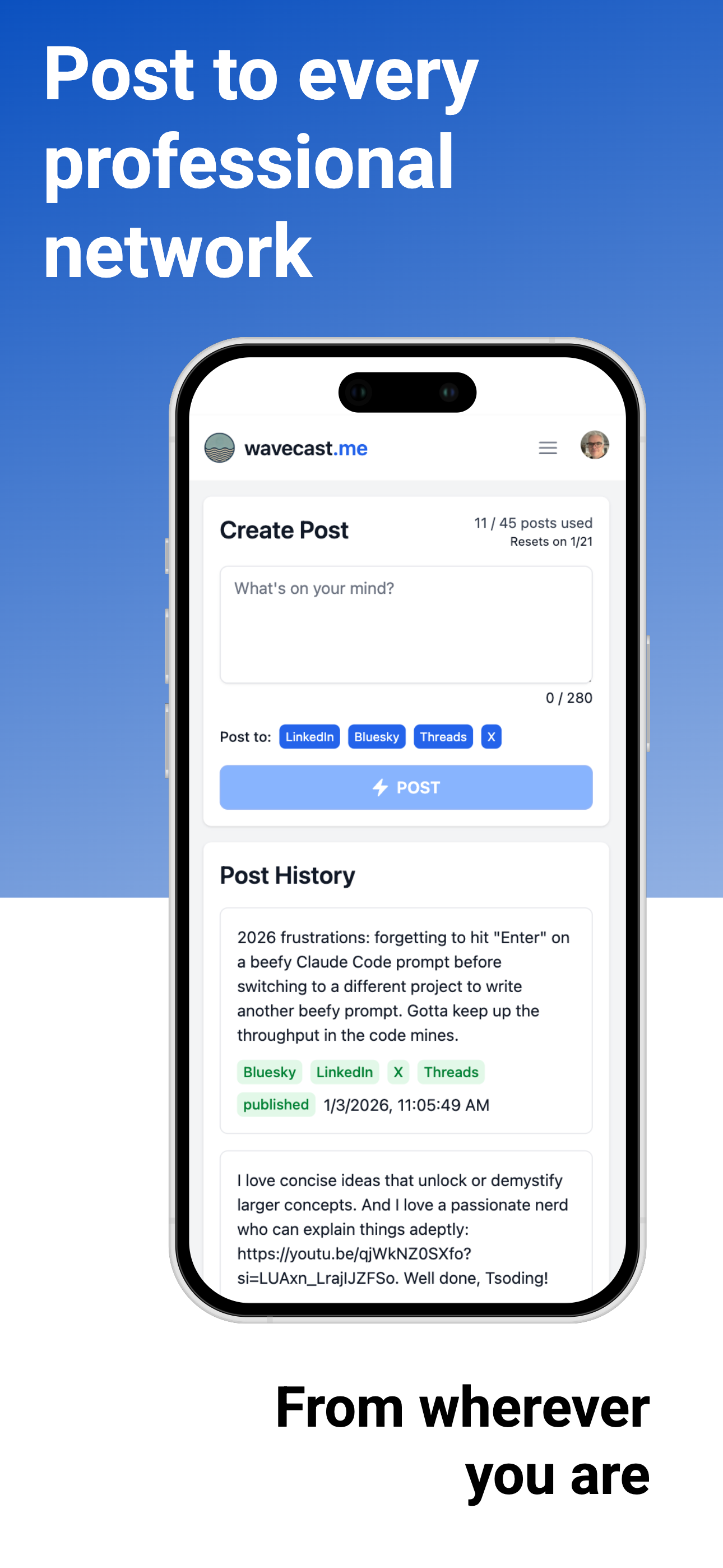 Wavecast - Main product screenshot demonstrating key features and user interface