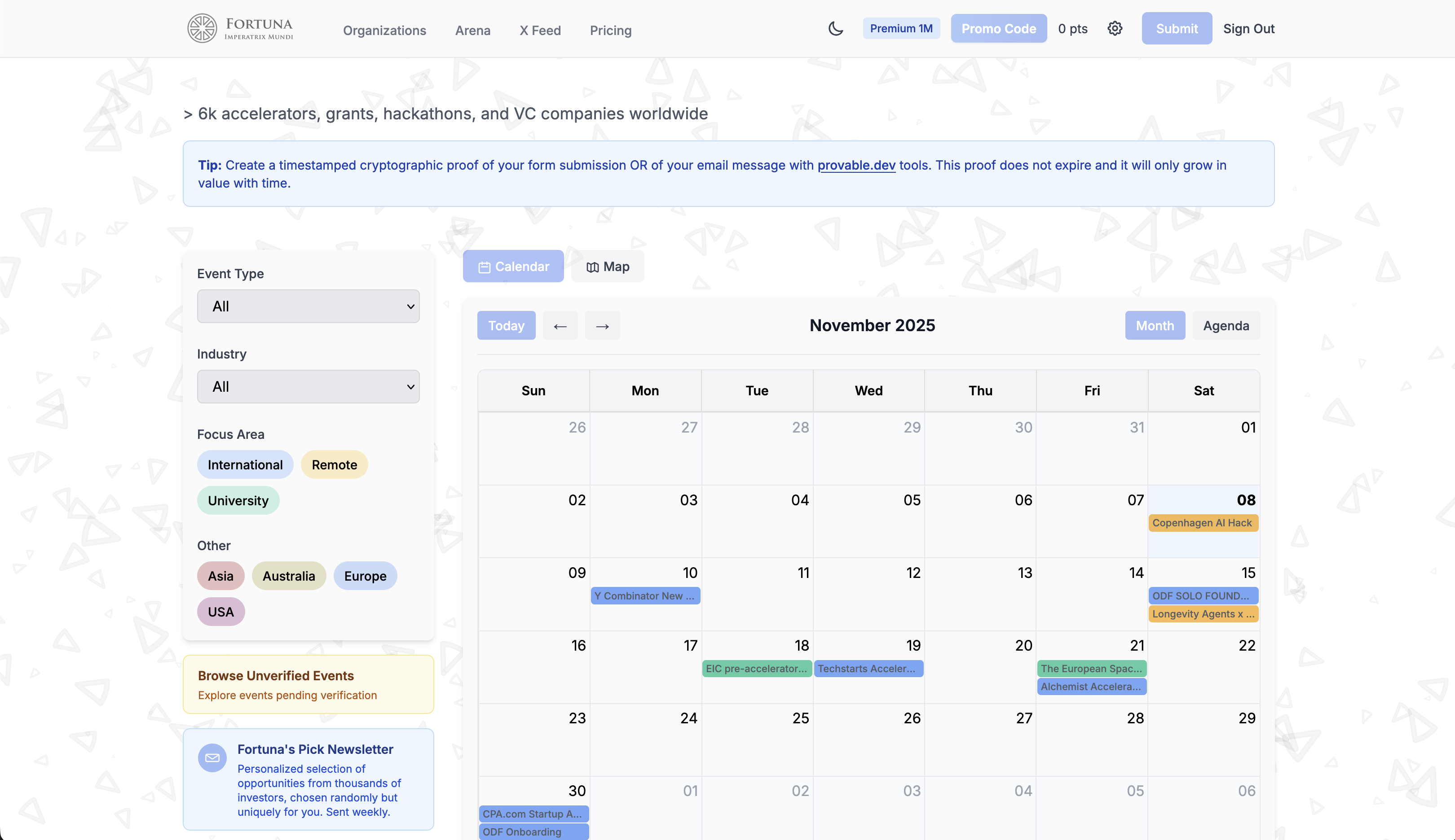 Vox Fortuna - Main screenshot showing features and interface