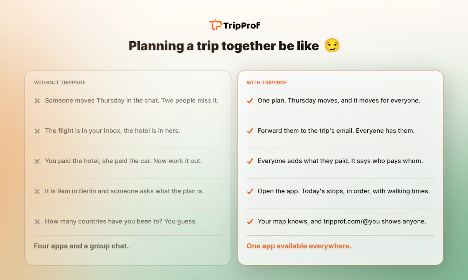 TripProf screenshot 1