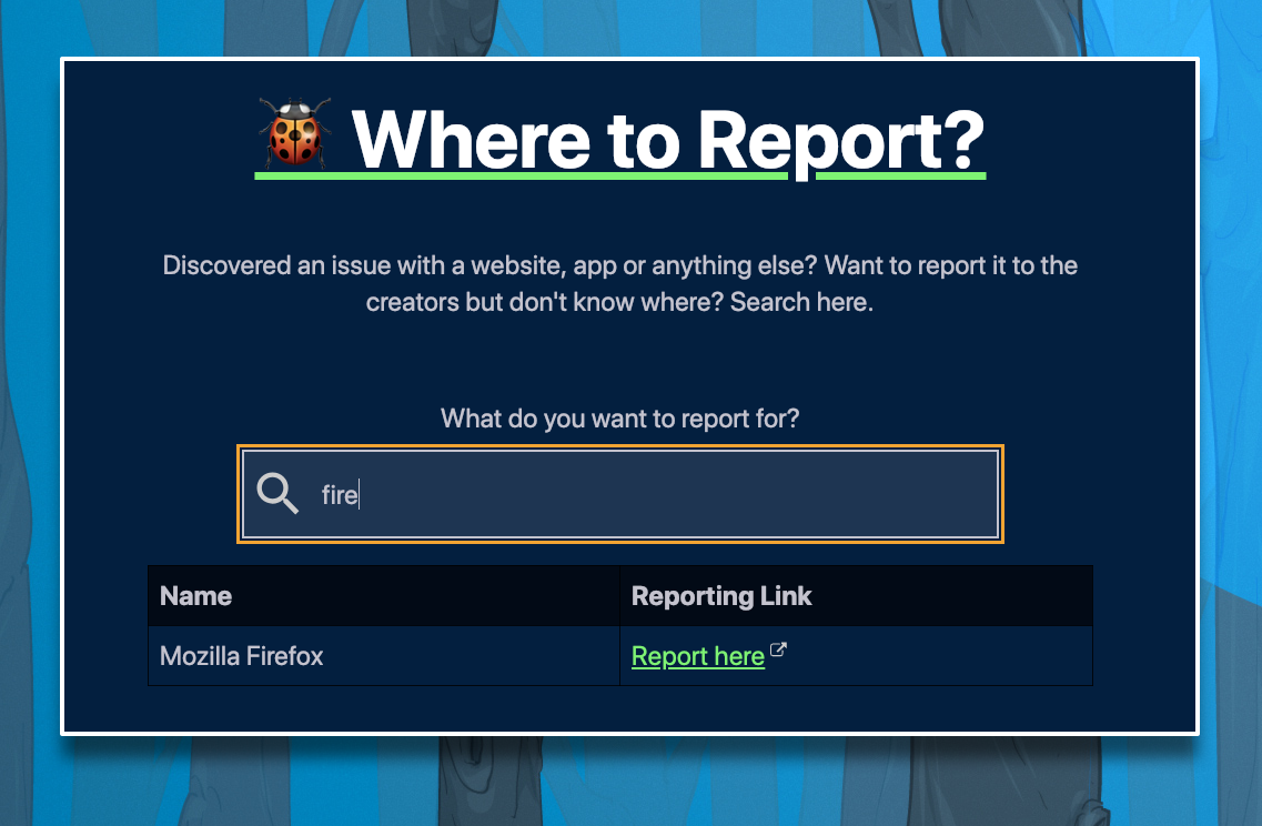 Where to Report? gallery image