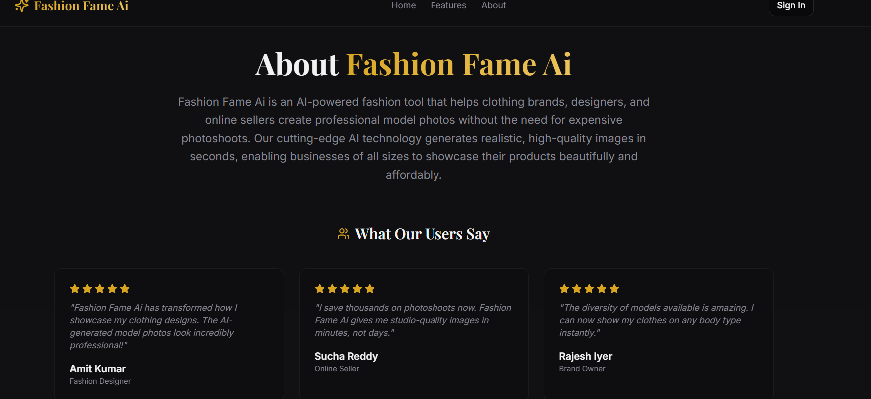 Fashion Fame Ai - Screenshot 4 showing product features and functionality