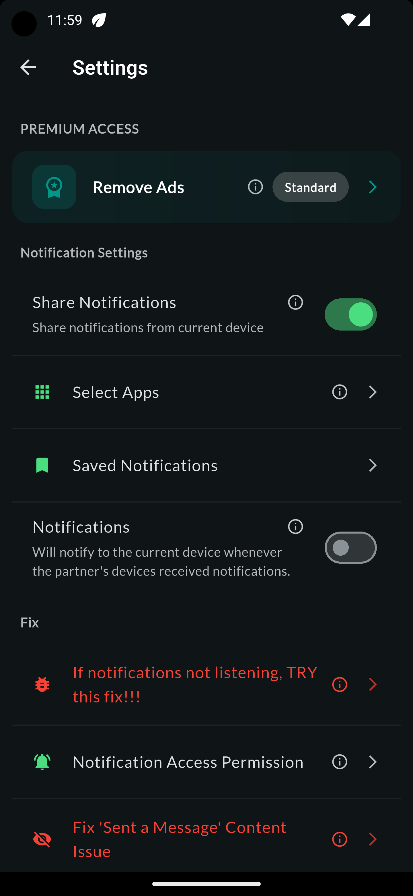 Share Notification: Notification Manager - Screenshot 3 showing product features and functionality