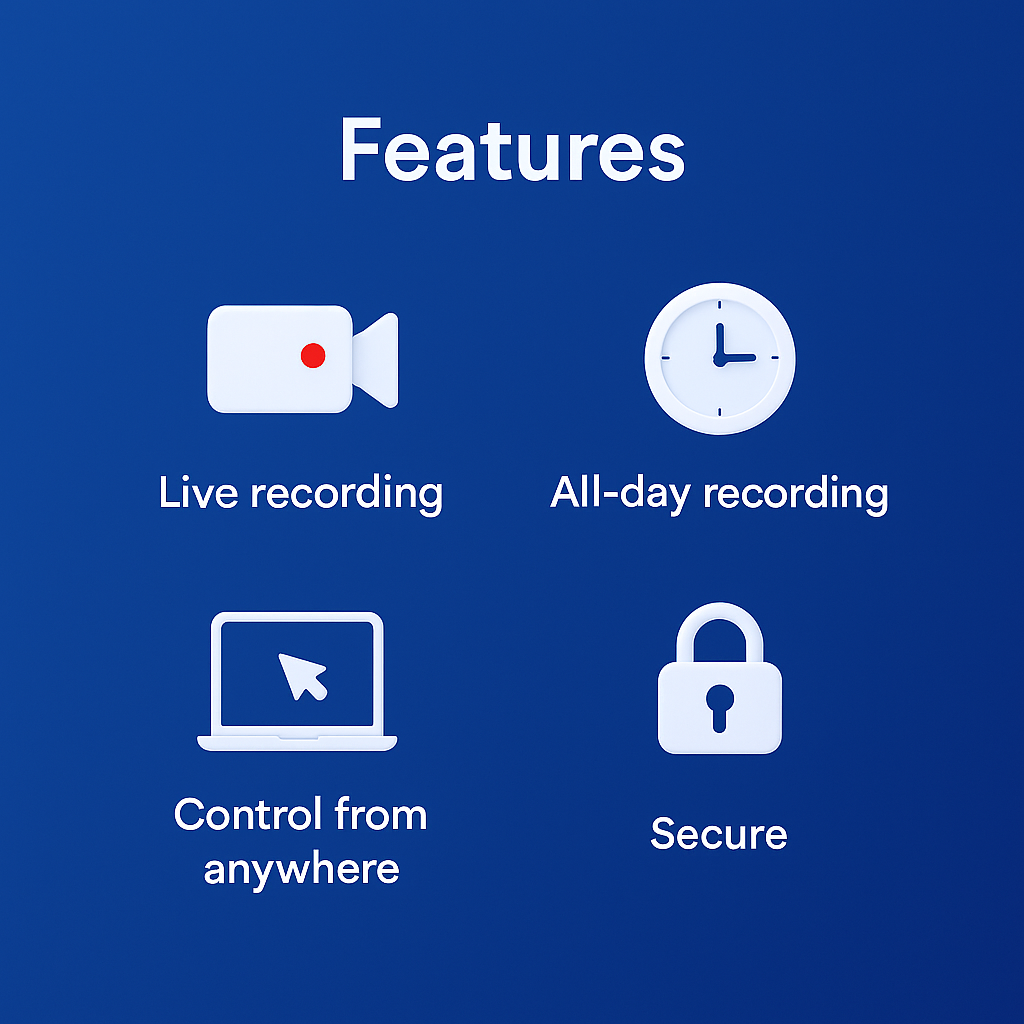 BeinScreen — Monitor & record any screen - Main product screenshot demonstrating key features and user interface