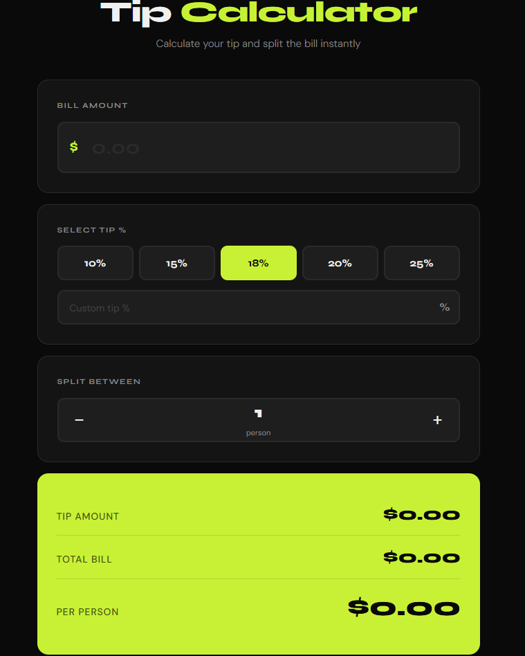 The fastest free tip calculator online	 gallery image