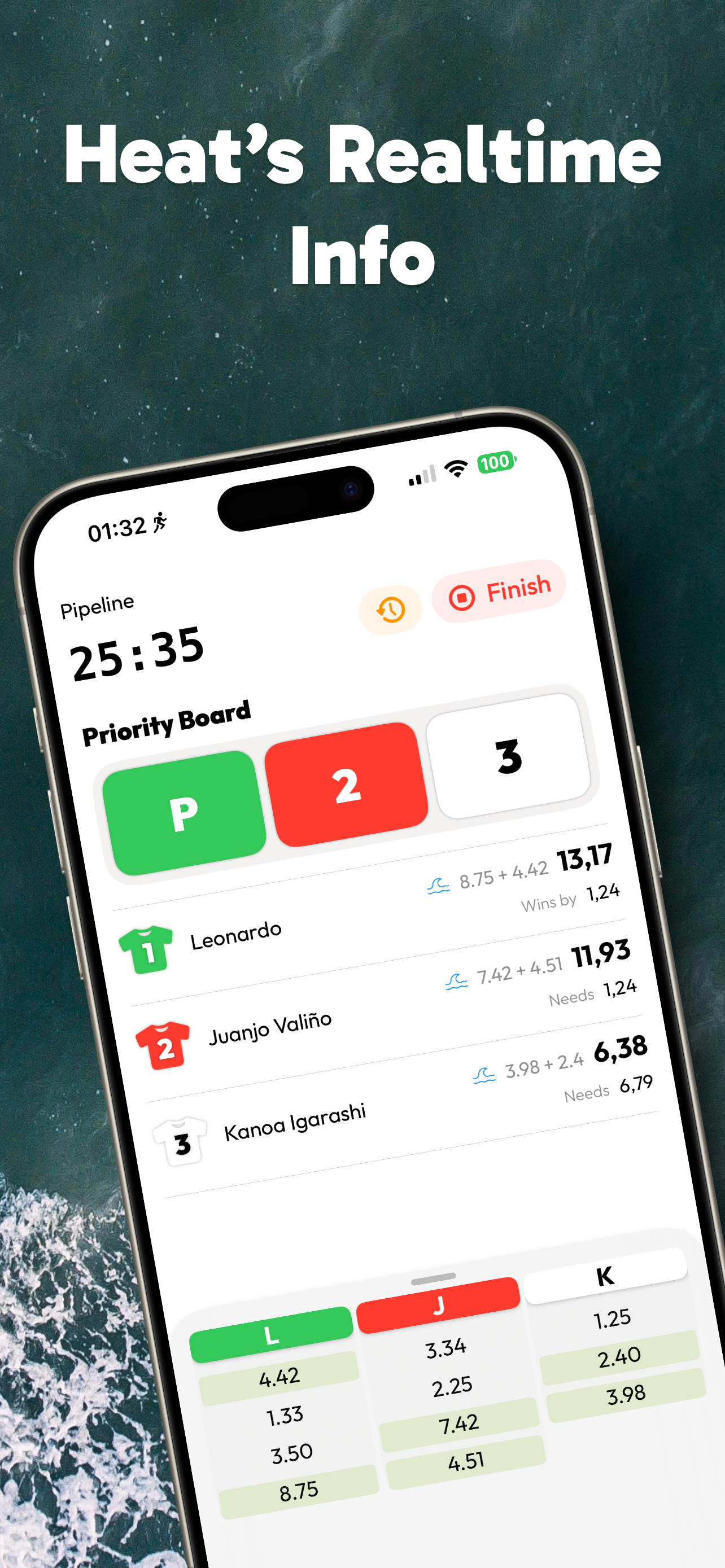 Media Surfbuddy - Skor Pertandingan Surf Live pada jam tangan & iPhone anda 3