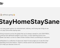 Stay Home Stay Sane media 1