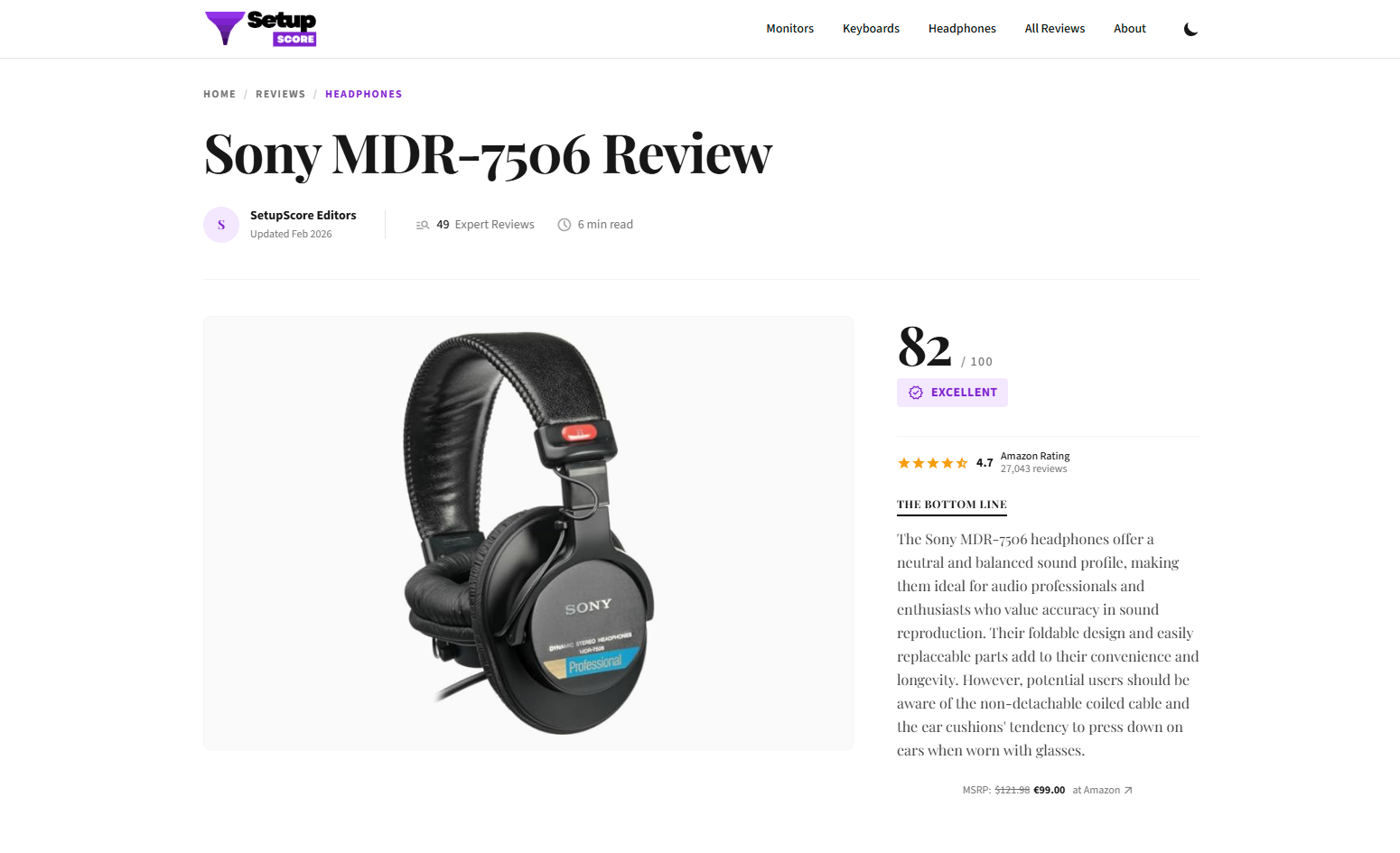 SetupScore - Screenshot 2 showing product features and functionality