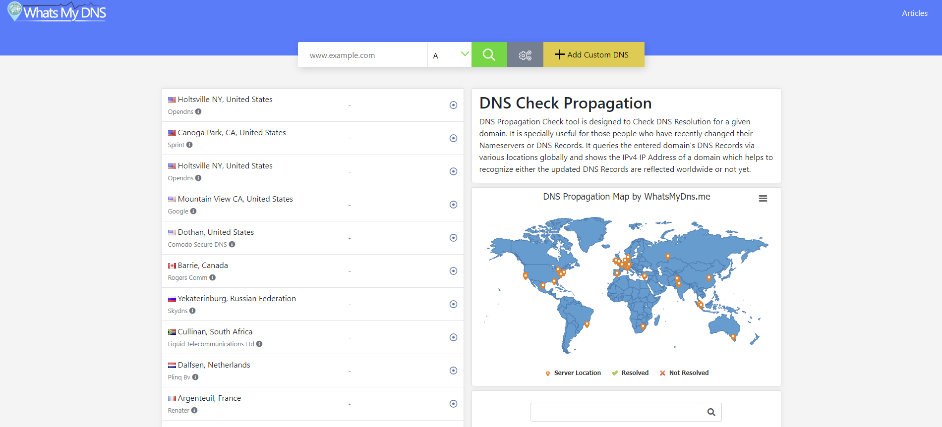 DNS Propagation Check - Whatsmydns gallery image