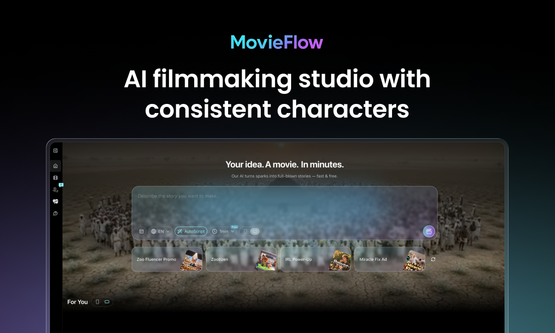 MovieFlow - Main product screenshot demonstrating key features and user interface