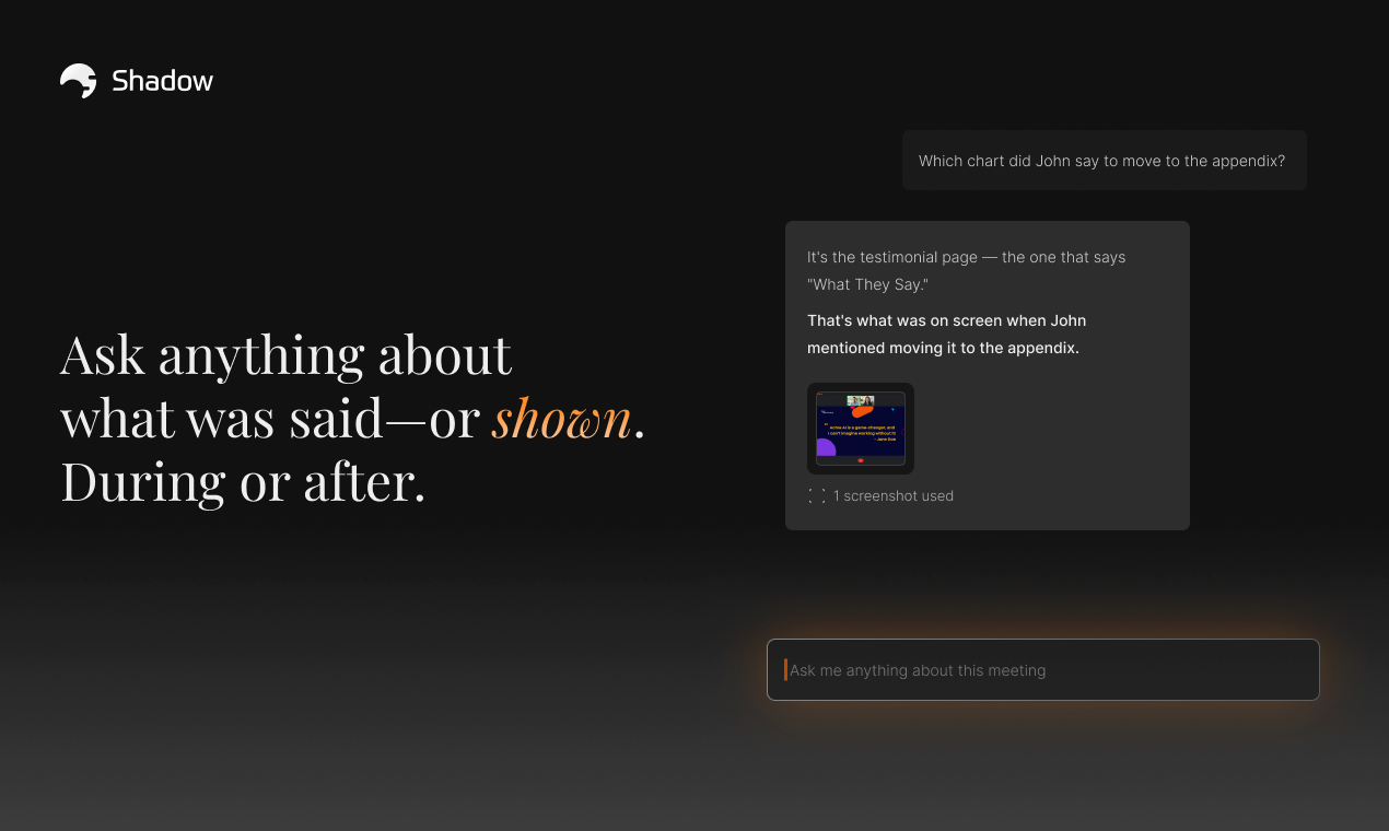 Shadow - Screenshot 5 showing product features and functionality