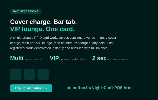 ATS Cashless RFID Card POS for Nightclub gallery image