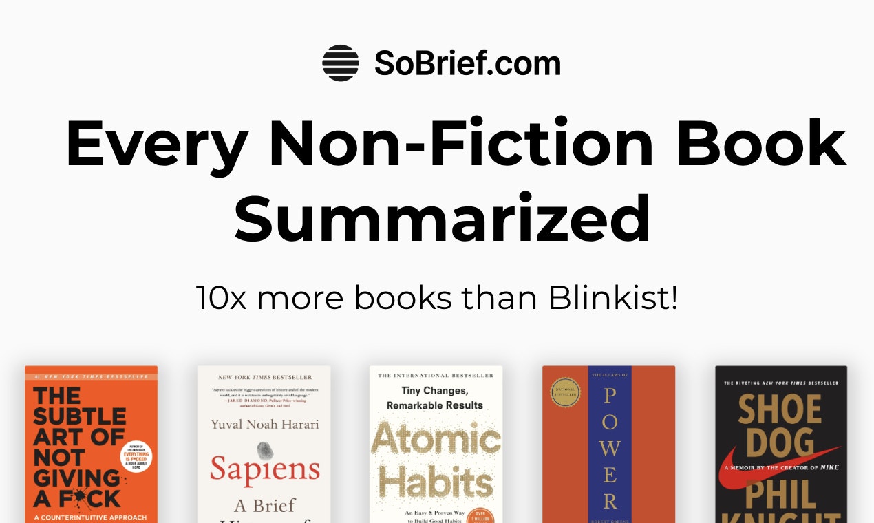 startuptile SoBrief.com-73530 AI-summarized books—narrated in 40 languages