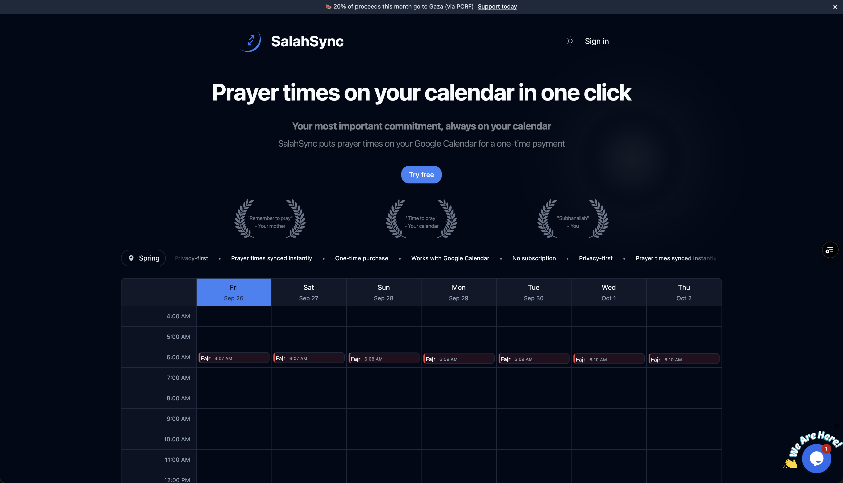 Média Salahsync - Temps de prière islamique sur votre calendrier Google en un seul clic 1