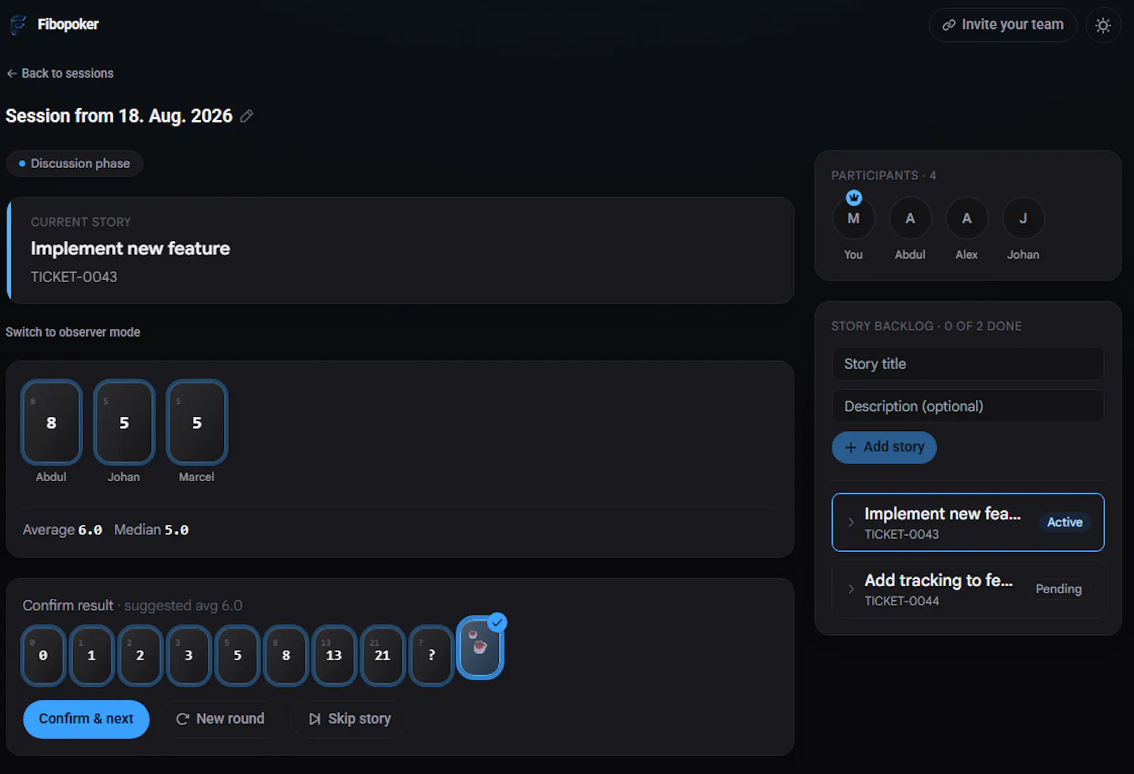 Fibopoker screenshot 3