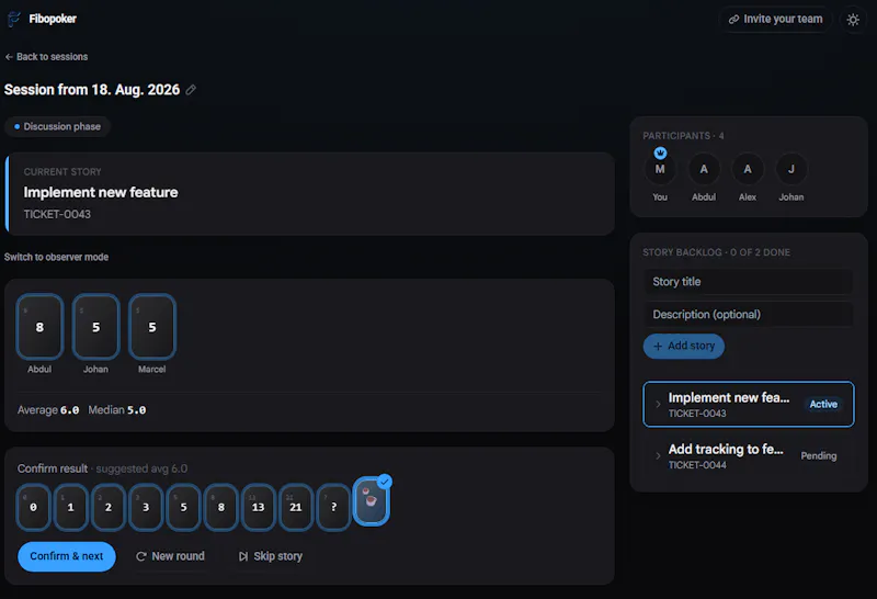 Fibopoker screenshot 3