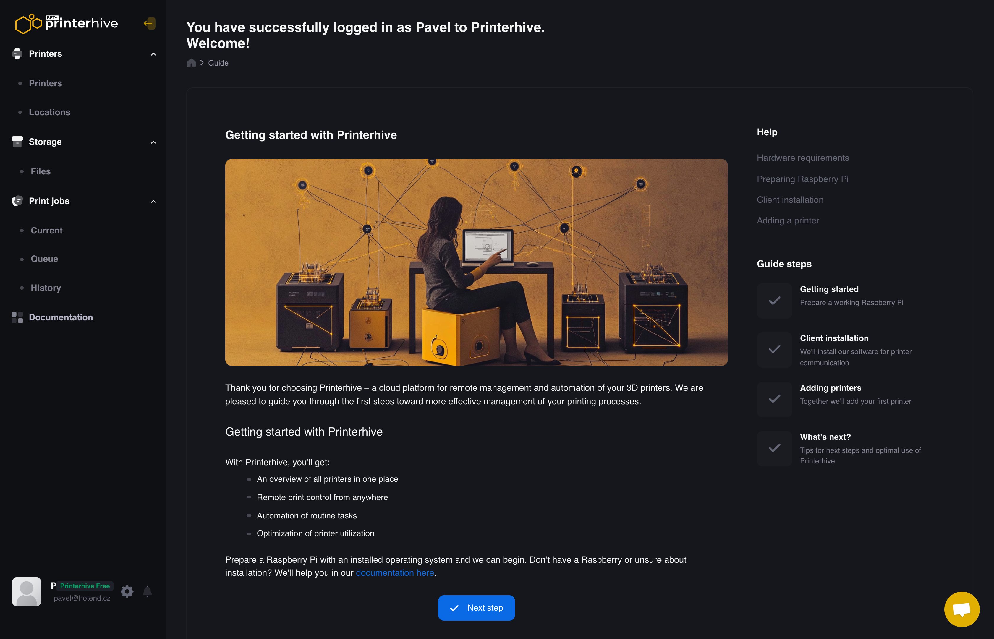 Printerhive.com - 3D 프린팅 소프트웨어 : 프린터를 더 안전하고 빠르게, 더 똑똑하게 관리합니다 미디어 2