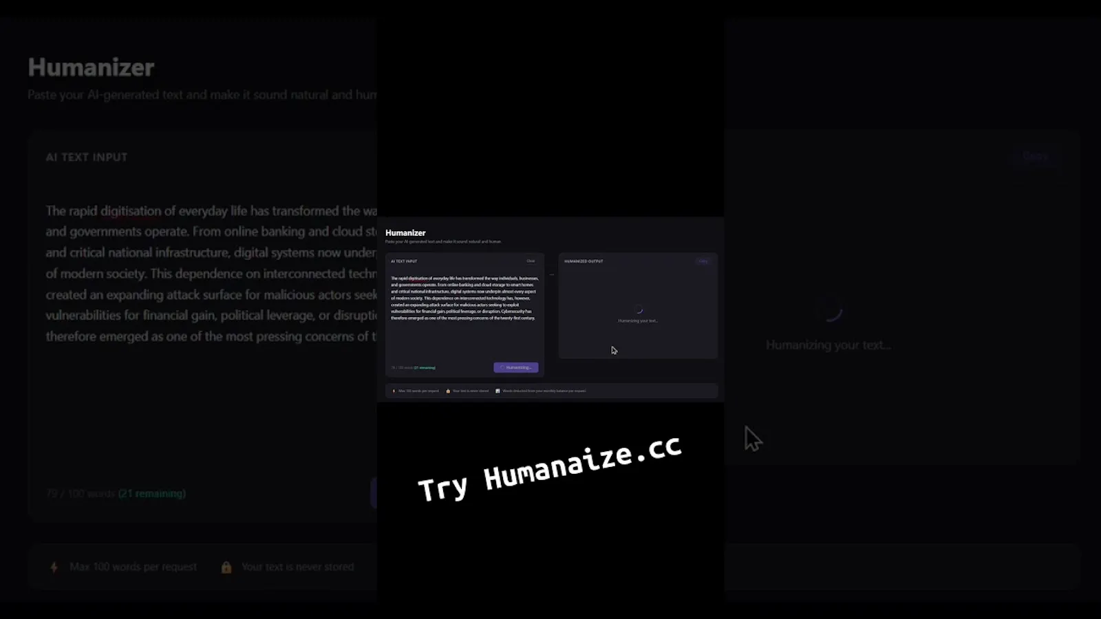 HumanAize screenshot 1 (video preview)
