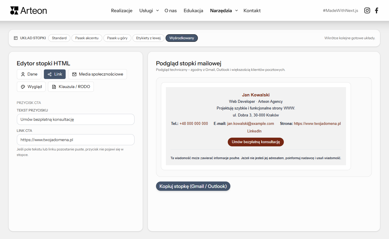 Free HTML Email Signature Generator gallery image