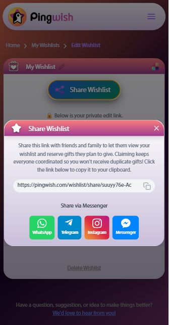 Pingwish - Screenshot 4 showing product features and functionality