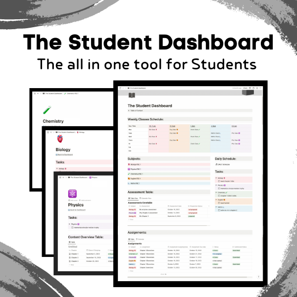 The Student Dashboard | Notion Template
