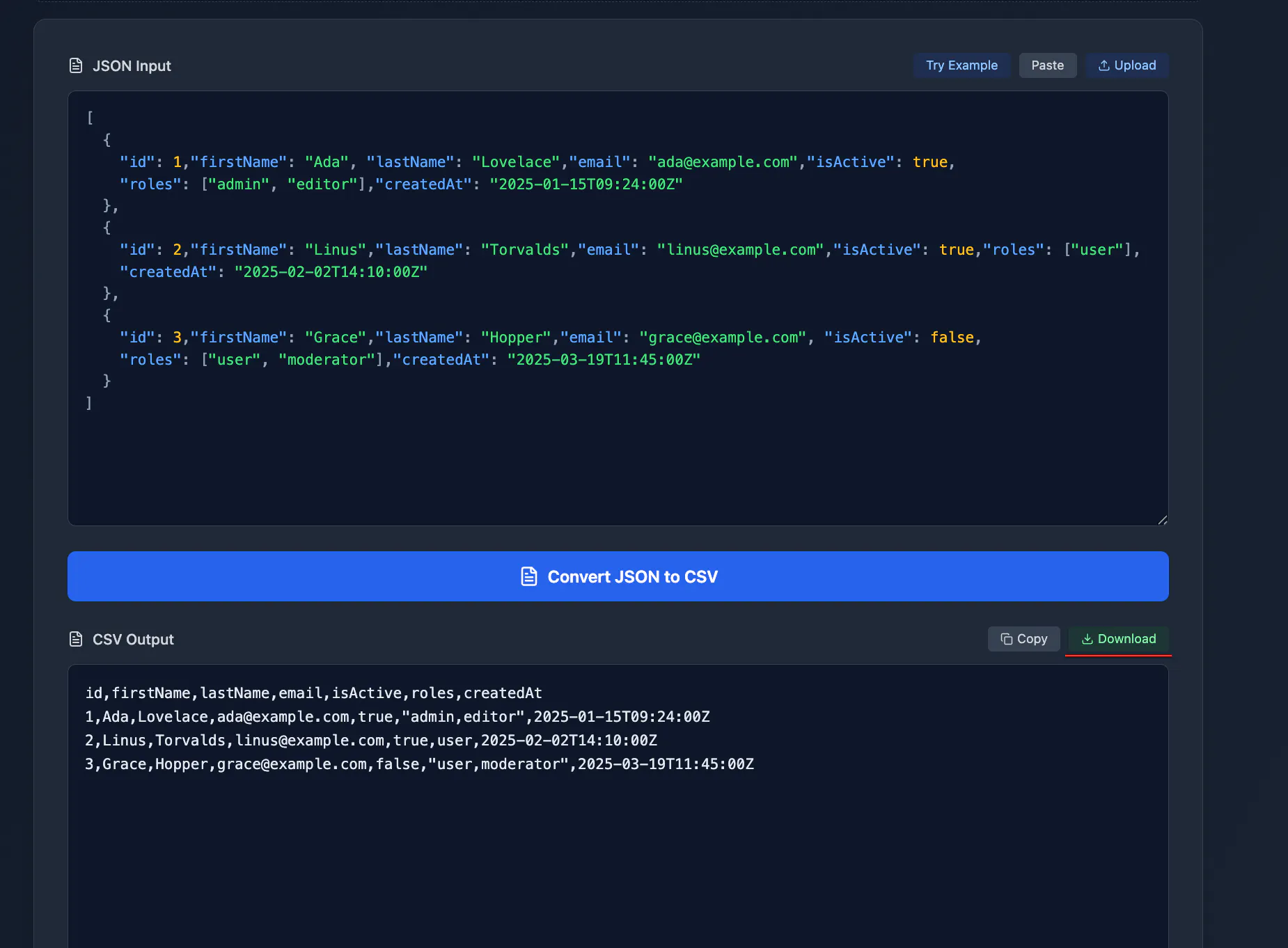 JSON Formatter Blob Viewer gallery image