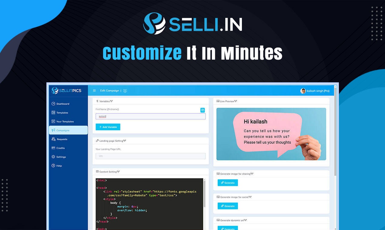 Media SELLI.IN - Tiếp thị được cá nhân hóa tiếp thị về xã hội, email và hạ cánh 3