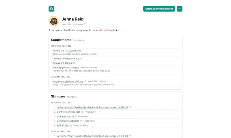 healthfile screenshot 2