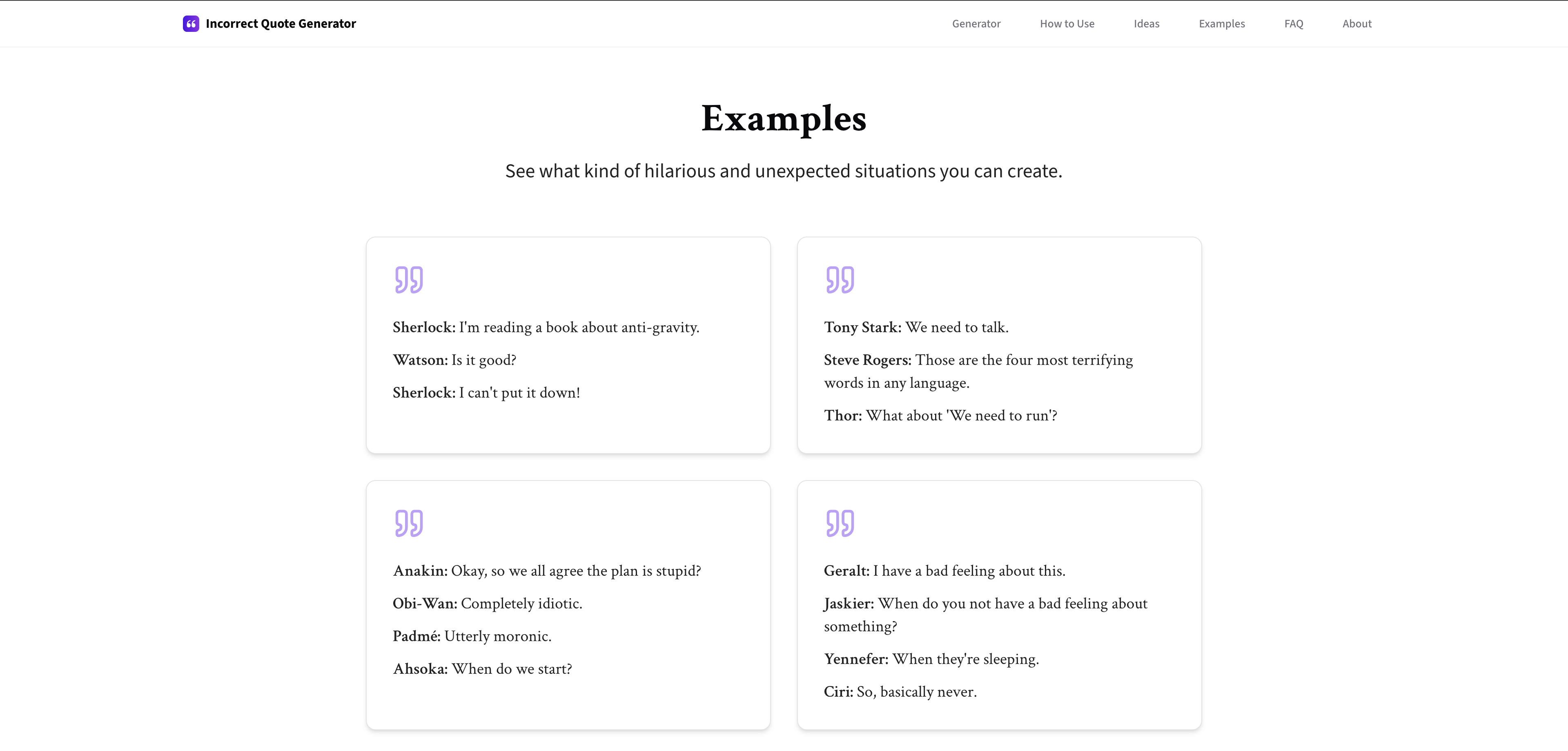 Incorrect Quote Generator gallery image