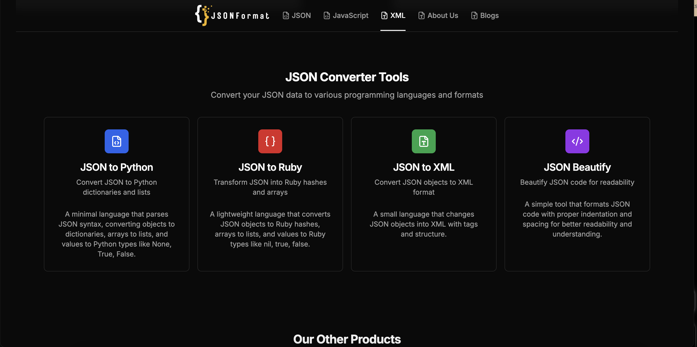 JSON -Format - JSON, JavaScript, XML -Verschieber und Parser Medien 1
