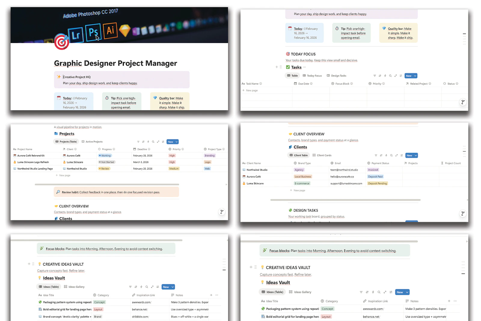 Designer Workspace—Free Notion Template screenshot 5