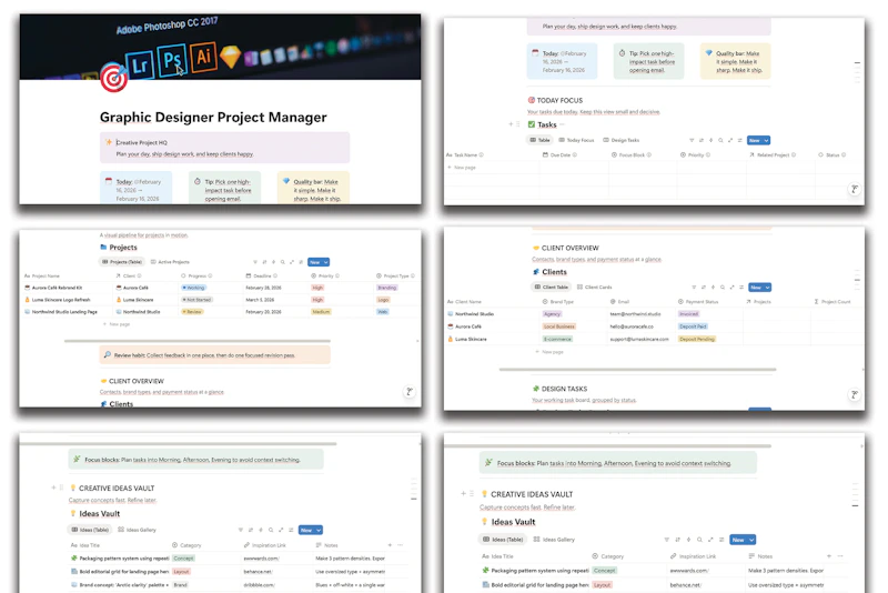 Designer Workspace—Free Notion Template screenshot 5