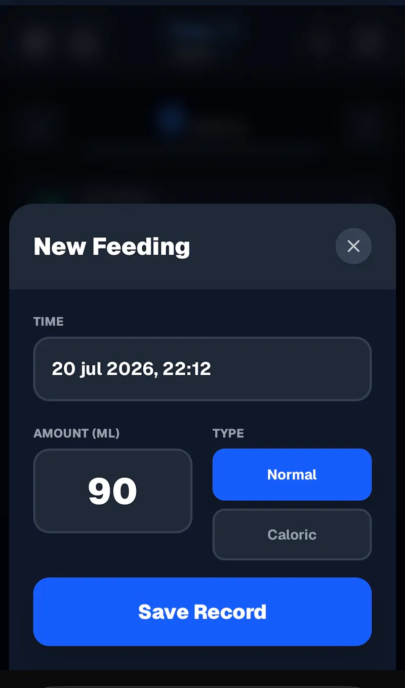 Baby Milk Tracker screenshot 1