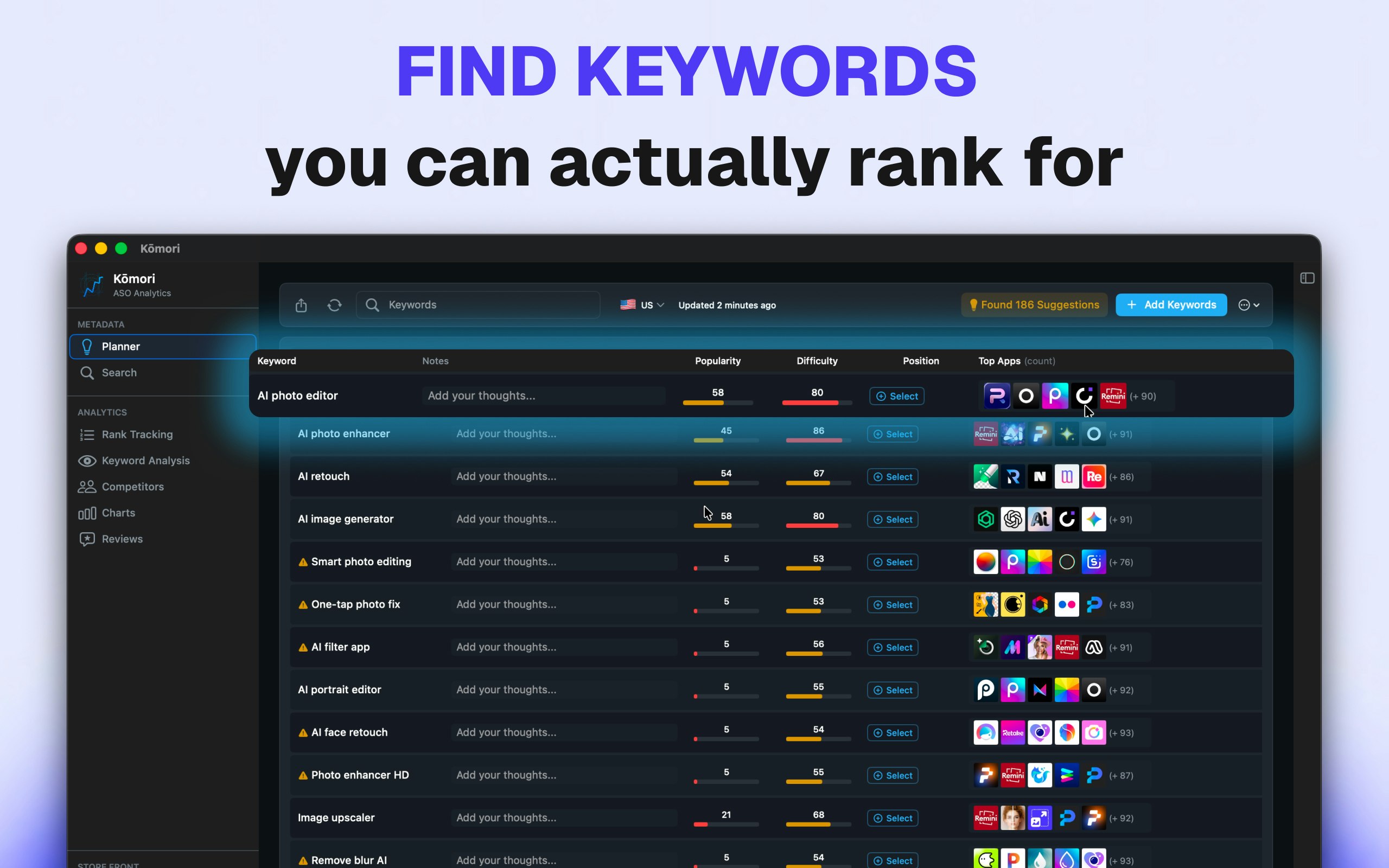 Kōmori - Your new ASO Toolkit gallery image