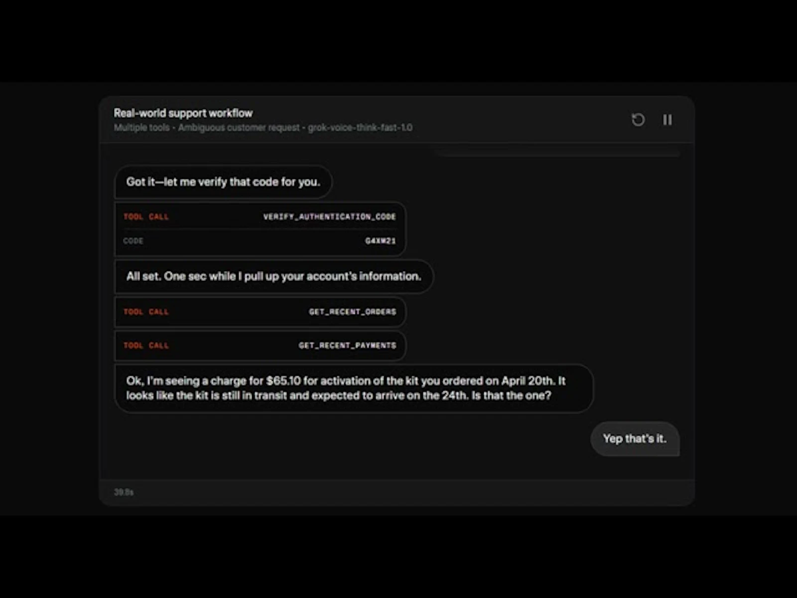 Grok Voice Think Fast 1.0 screenshot 1 (video preview)