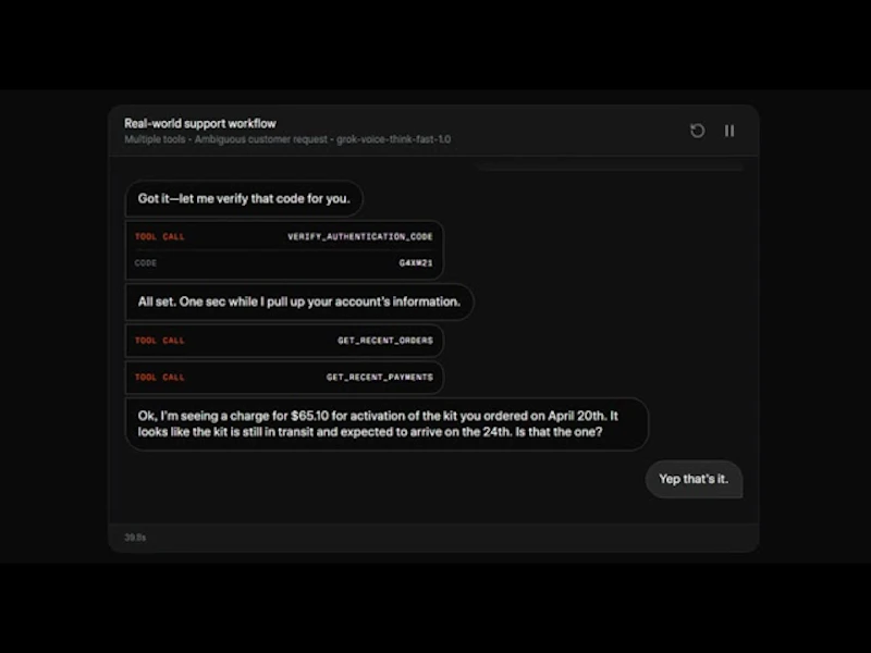 Grok Voice Think Fast 1.0 screenshot 1 (video preview)