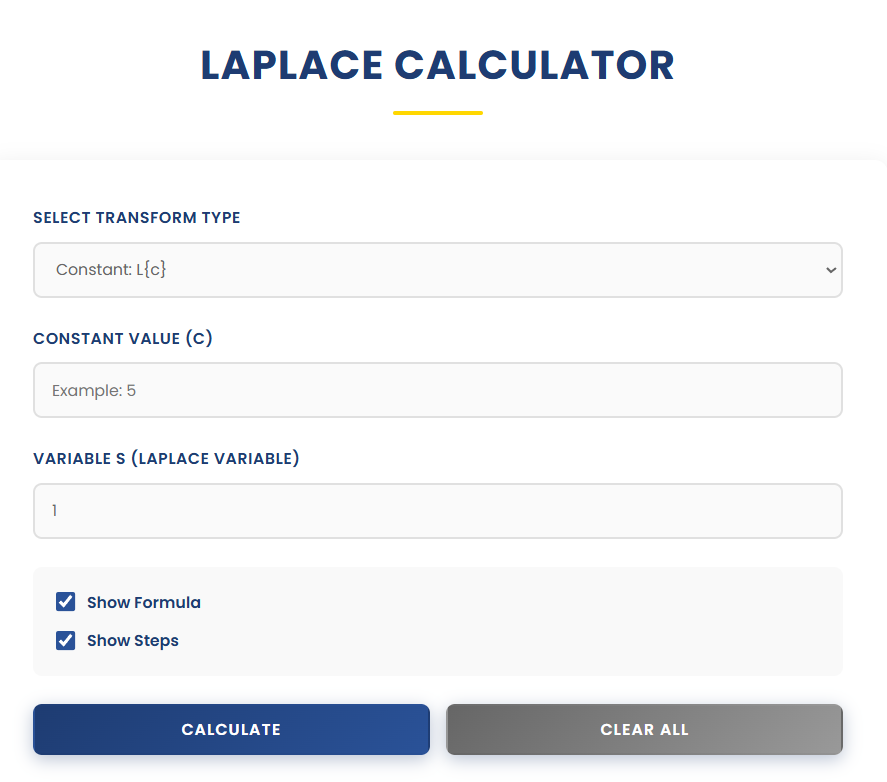 Laplace Calculator - Main product screenshot demonstrating key features and user interface